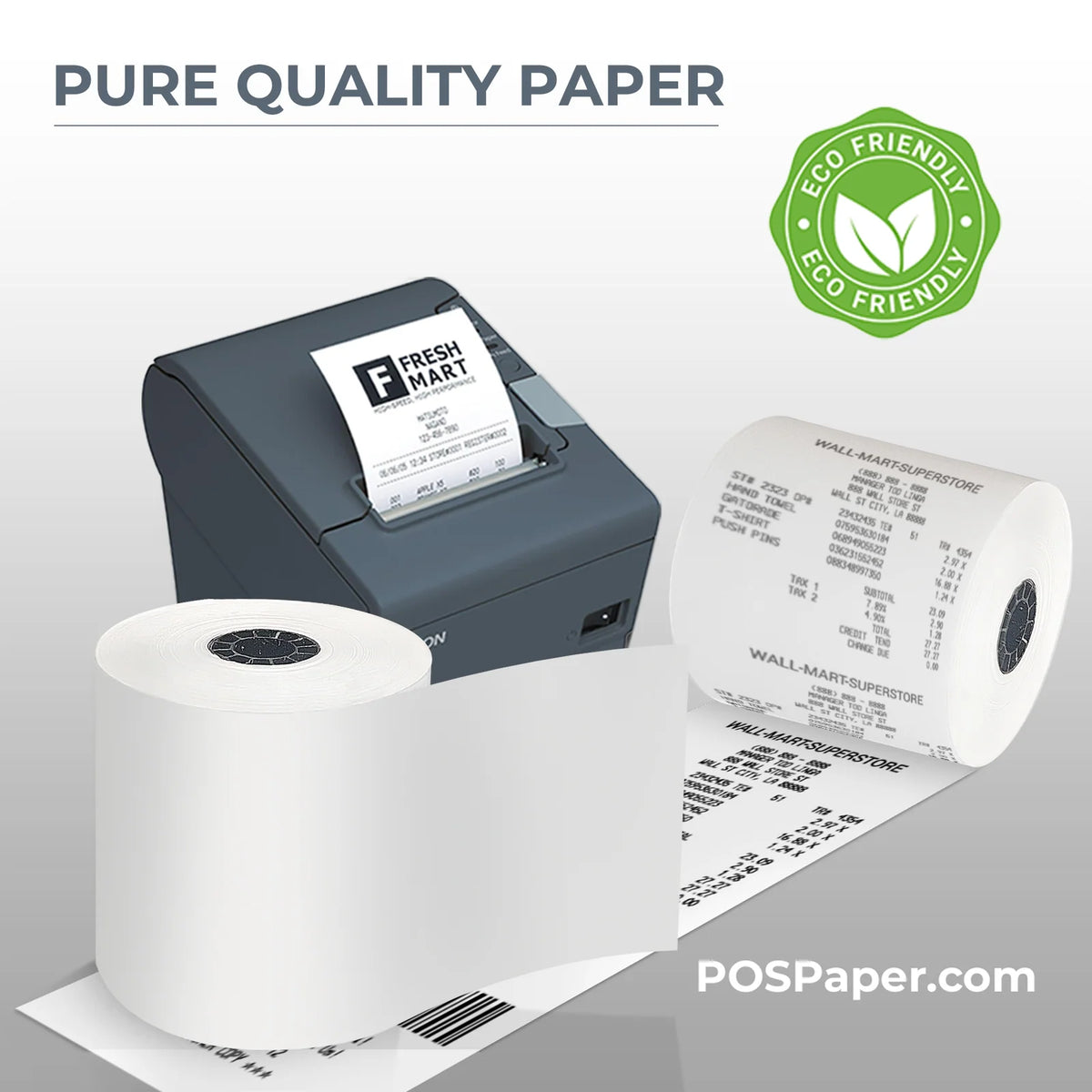 Thermal Printer Paper Rolls, 3 1/8 x 230 Feet, BPA-Free POS