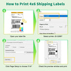 Thermal Shipping Label Printer with Bluetooth and USB, 3x5-Inch Support, 203 DPI, White Desktop Office Printer