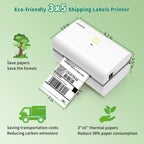 Thermal Shipping Label Printer with Bluetooth and USB, 3x5-Inch Support, 203 DPI, White Desktop Office Printer