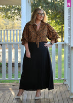 Tie Neck Shirt PDF Sewing Pattern for Soft Drapey Wovens, Featuring Puff Sleeves and a Gathered Frill