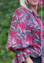 Tie Neck Shirt PDF Sewing Pattern for Soft Drapey Wovens, Featuring Puff Sleeves and a Gathered Frill