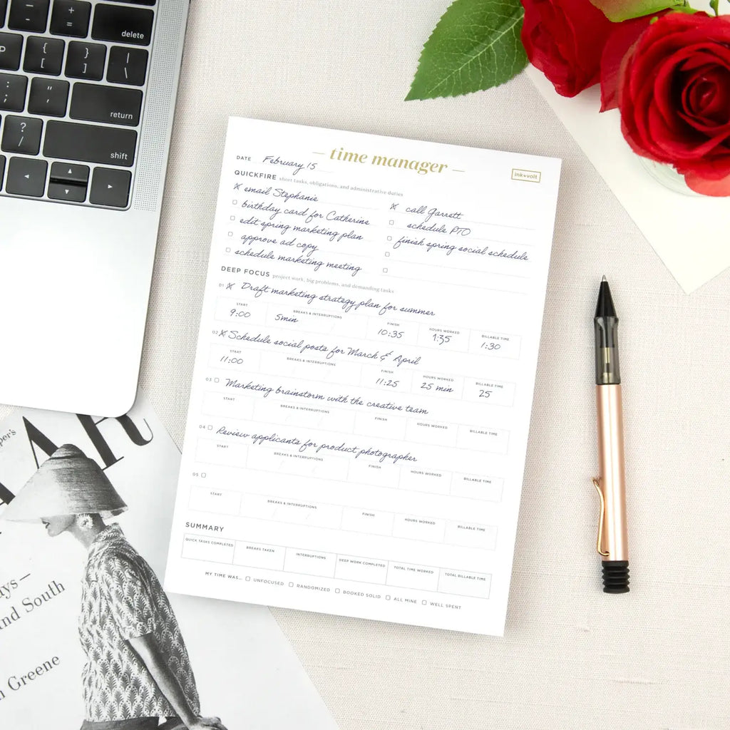 Time Management Notepad
