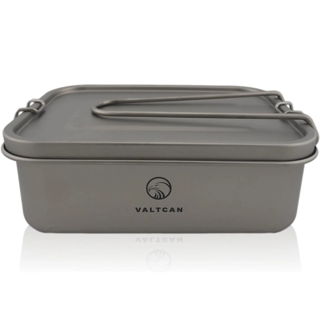 Titanium Bento Box, 1200 ml Leakproof Lunch Container with Removable Gasket and Foldable Handle for Reheating