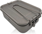 Titanium Bento Box, 1200 ml Leakproof Lunch Container with Removable Gasket and Foldable Handle for Reheating