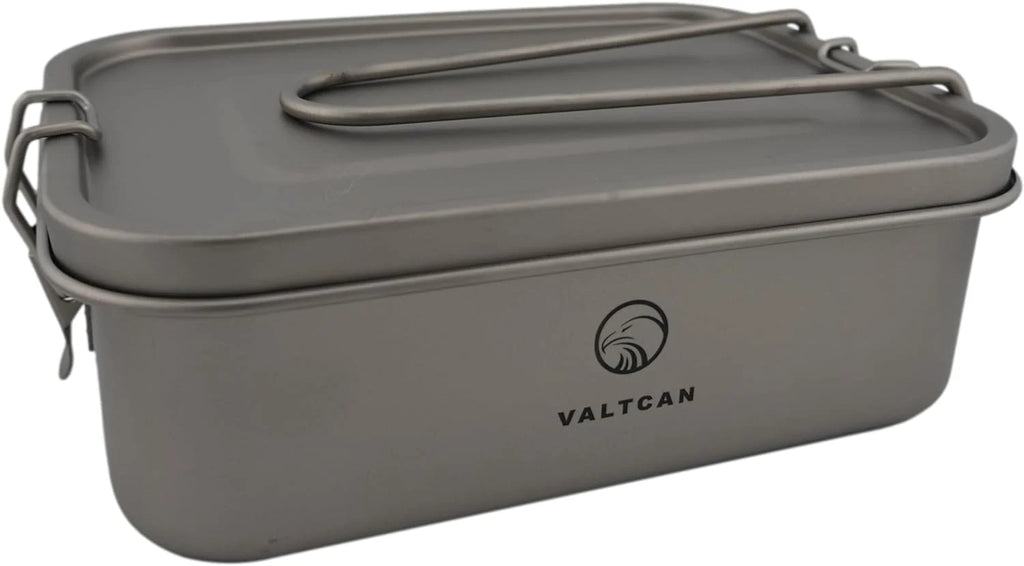 Titanium Bento Box, 1200 ml Leakproof Lunch Container with Removable Gasket and Foldable Handle for Reheating