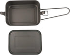Titanium Bento Box, 1200 ml Leakproof Lunch Container with Removable Gasket and Foldable Handle for Reheating