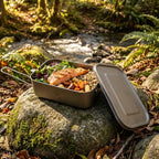 Titanium Bento Box, 1200 ml Leakproof Lunch Container with Removable Gasket and Foldable Handle for Reheating