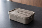 Titanium Bento Box, 1200 ml Leakproof Lunch Container with Removable Gasket and Foldable Handle for Reheating