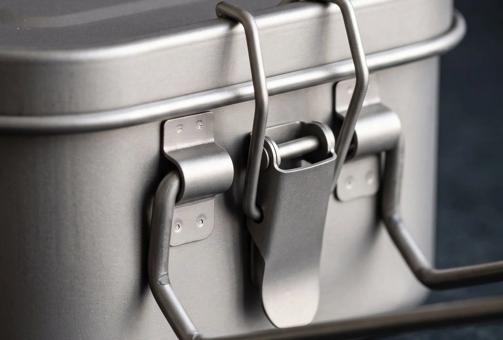 Titanium Bento Box, 1200 ml Leakproof Lunch Container with Removable Gasket and Foldable Handle for Reheating