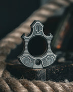 Titanium Bottle Opener Tool with Stonewashed or Elden Edition Finish and Tritium Slots · Machined Grade 5 titanium plate c