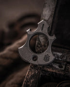 Titanium Bottle Opener Tool with Stonewashed or Elden Edition Finish and Tritium Slots · Machined Grade 5 titanium plate c