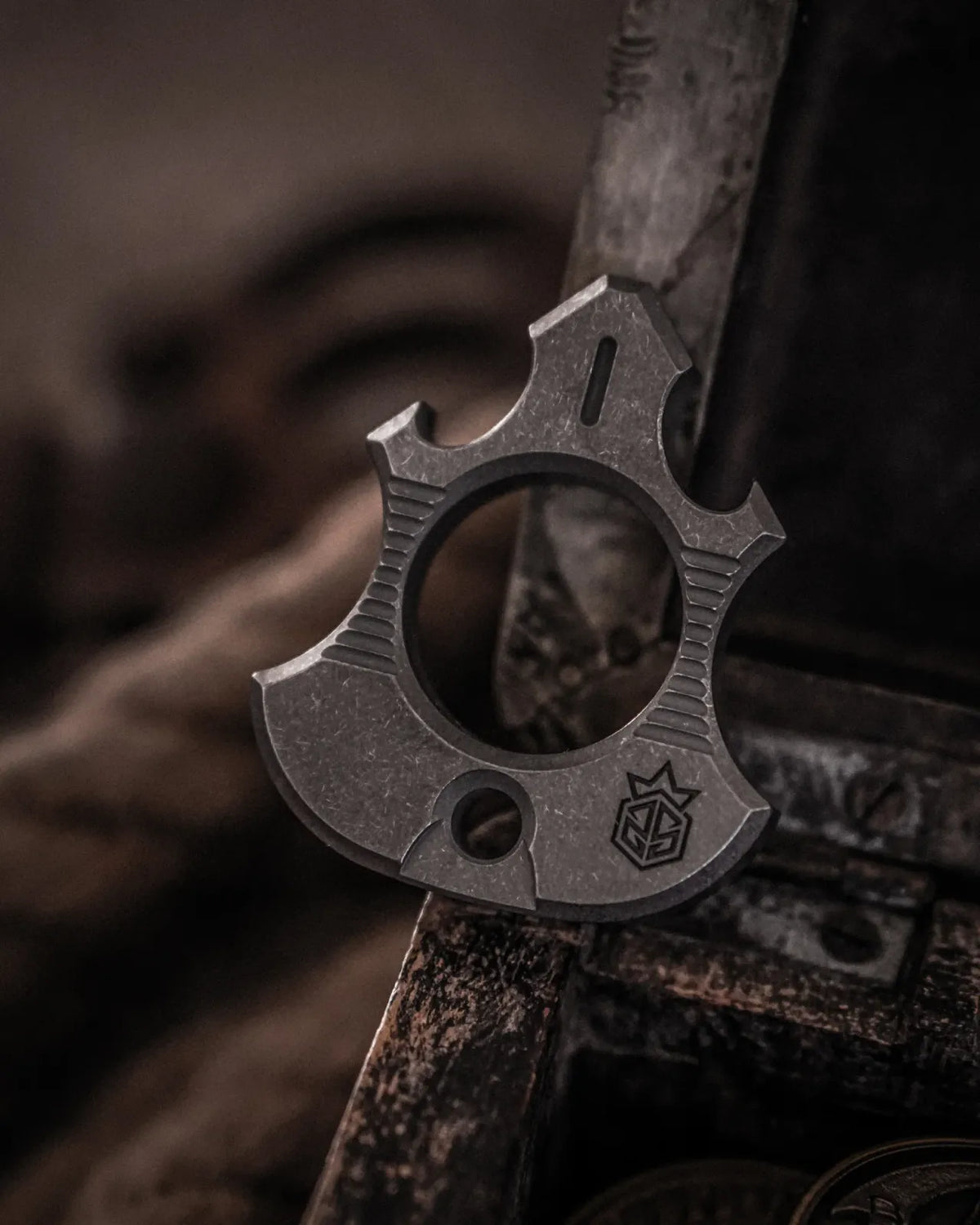 Titanium Bottle Opener Tool with Stonewashed or Elden Edition Finish and Tritium Slots · Machined Grade 5 titanium plate c