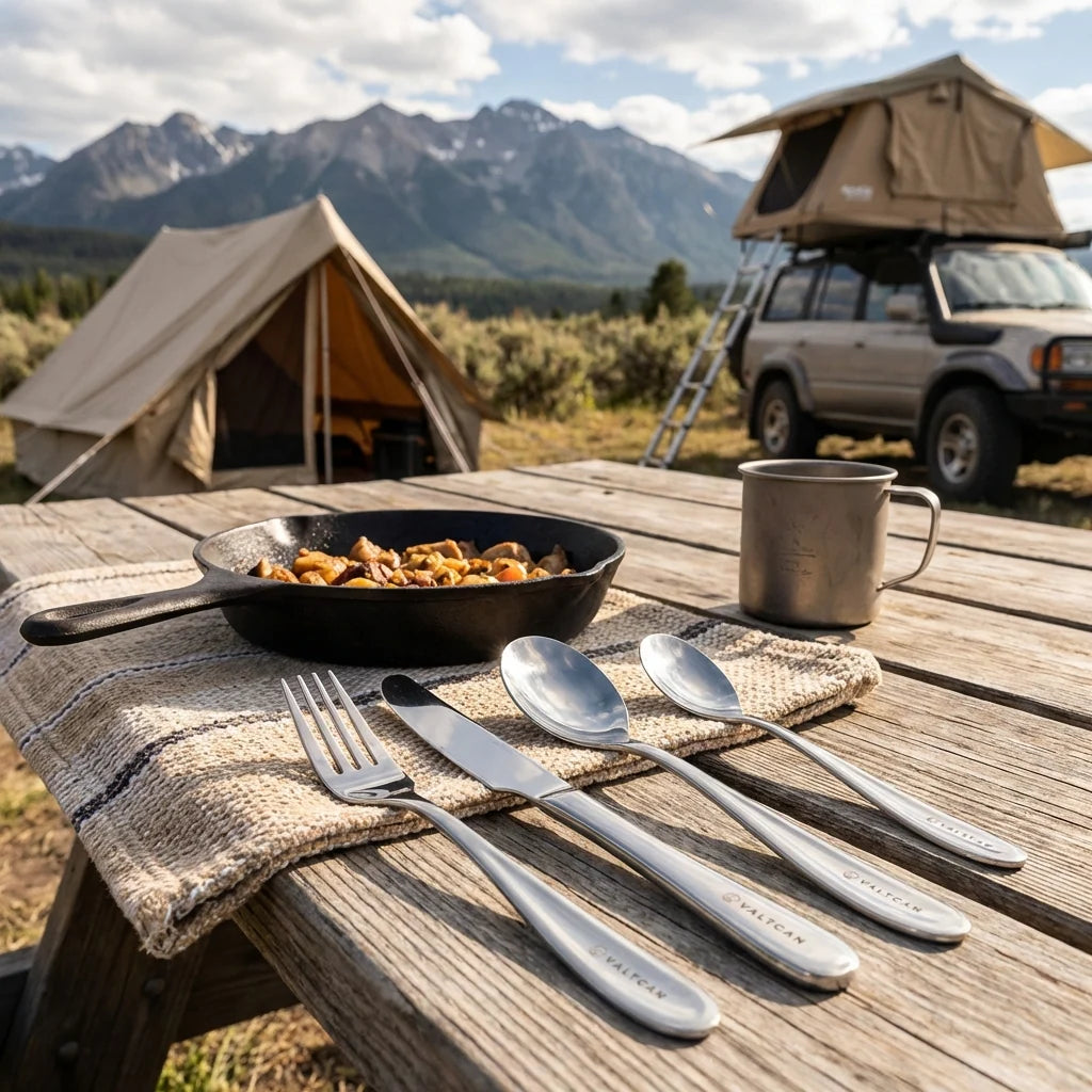Titanium Flatware Set, 4-Piece Full Dinner Place Setting