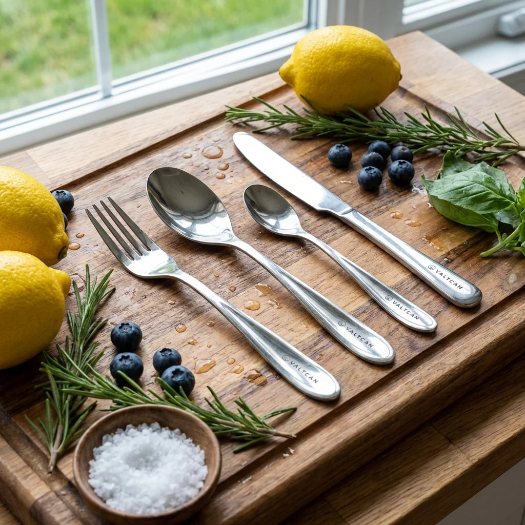 Titanium Flatware Set, 4-Piece Full Dinner Place Setting