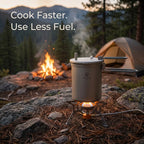 Titanium Pressure Cooker Pot with 1800ml Capacity, 35kPa Locking Lid and Ultralight 520g Design