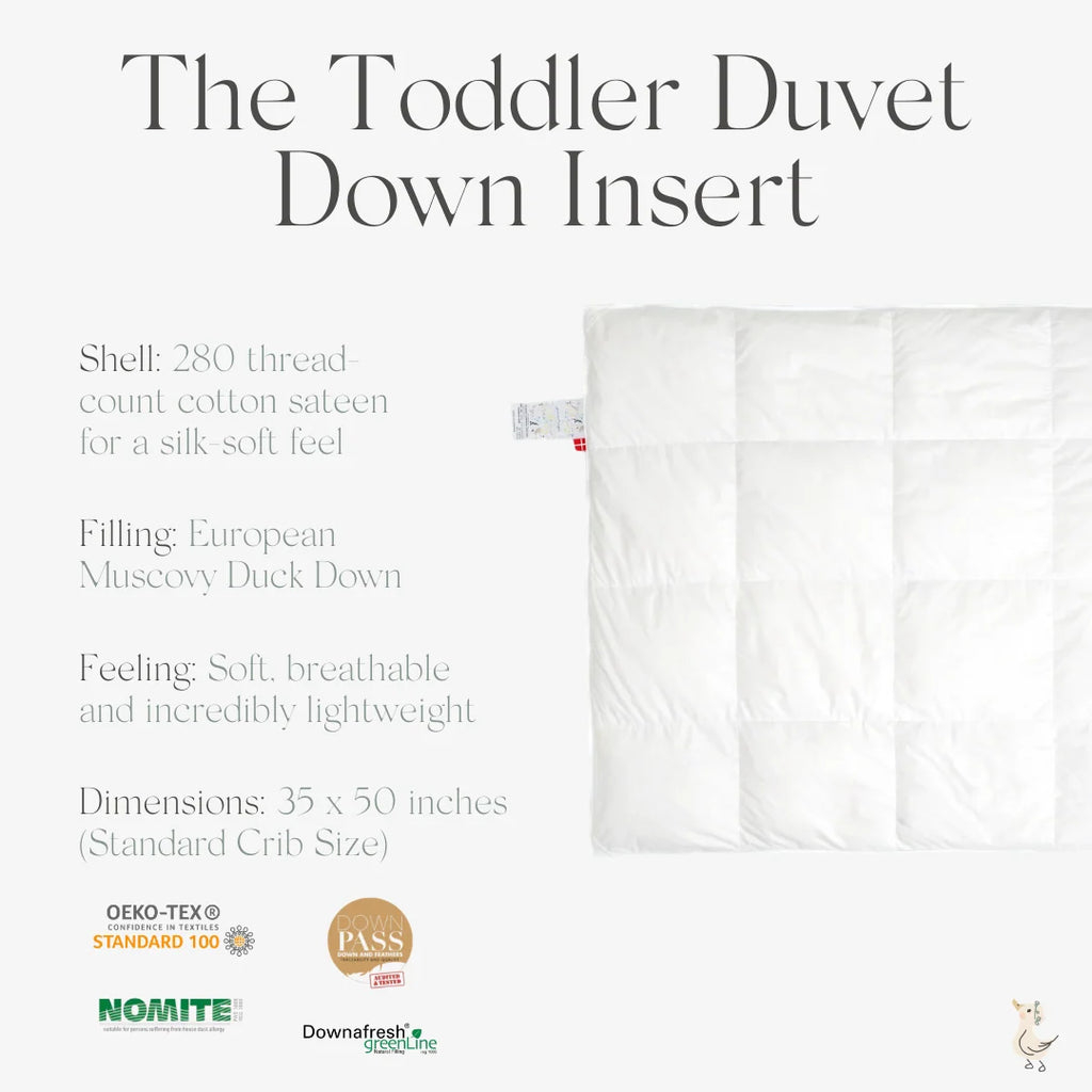 Toddler Down Insert, 200 g European Muscovy Duck Down, 90 x 125