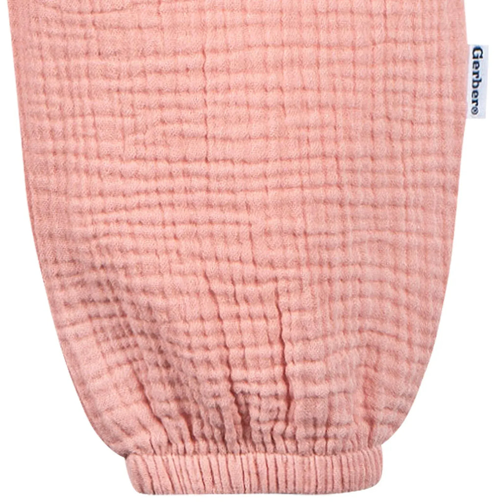 Toddler Girls Rose Pink Halter Romper in Lightweight 100% Cotton Gauze for Warm-Weather Days