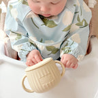 Toddler Snack Cup with Two Lids, Easy-Grip Handles and Dishwasher-Safe Silicone for On-the-Go Feeding