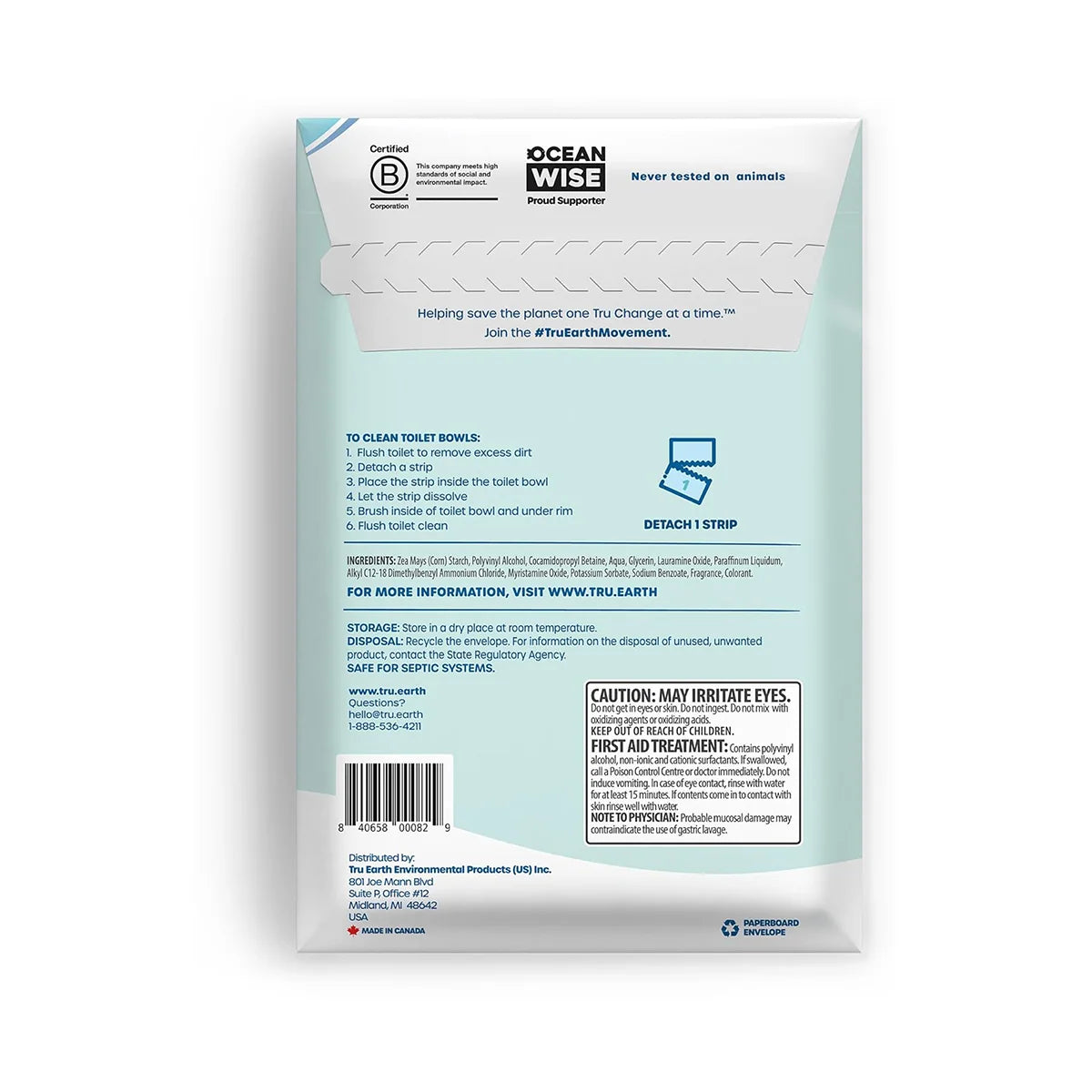 Toilet Bowl Cleaner Eco-Strips, 12 Compostable Strips