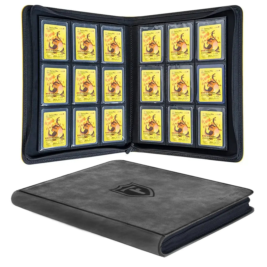 Top Loader Binder for 288 Trading Cards in 3 x 4 Inch Toploaders, Featuring Side-Loading Sleeves — Black - Best Value