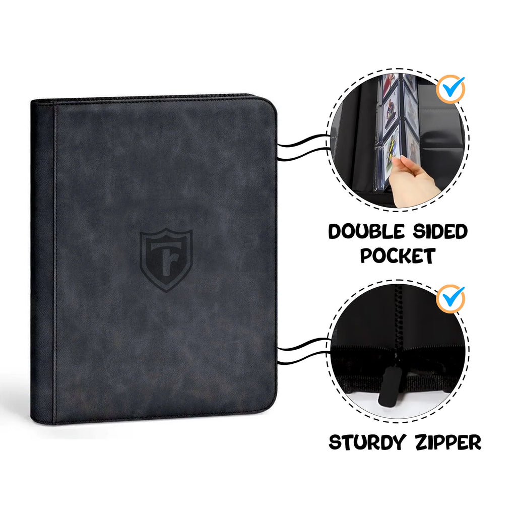Top Loader Binder for 288 Trading Cards in 3 x 4 Inch Toploaders, Featuring Side-Loading Sleeves