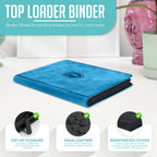 Top Loader Binder for 288 Trading Cards in 3 x 4 Inch Toploaders, Featuring Side-Loading Sleeves