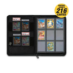 Toploader Binder for 216 Cards in Standard 35pt Holders, Featuring Side-Loading Pages and a Zipper Closure
