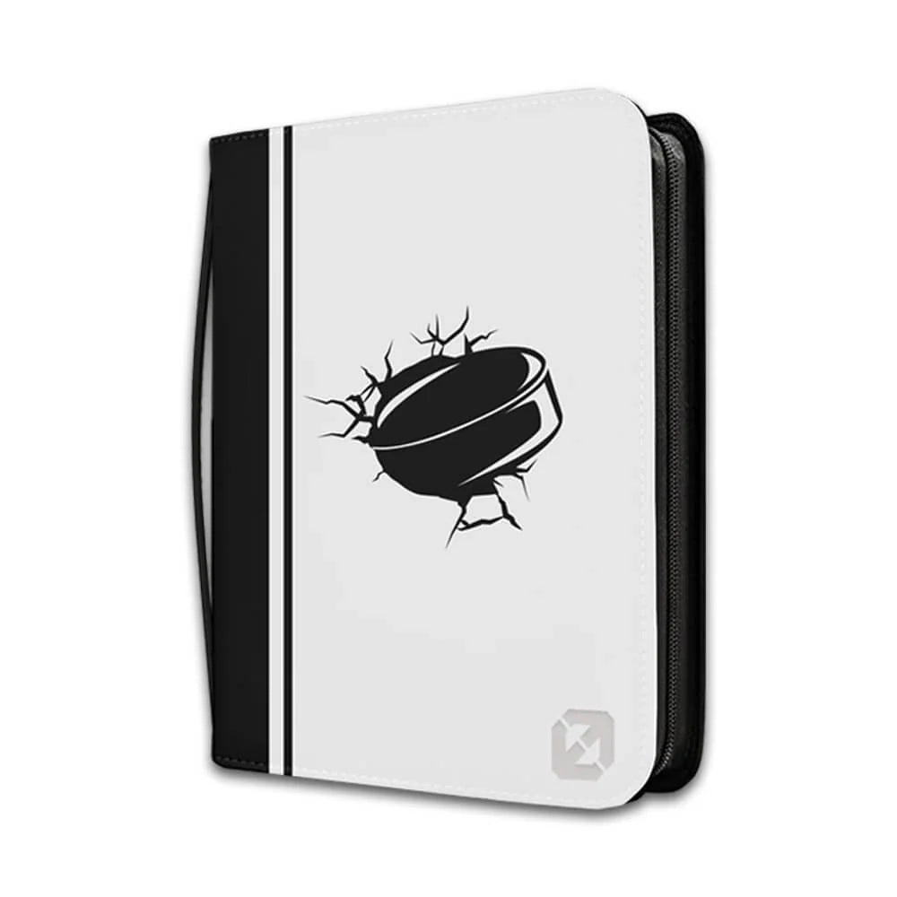 Toploader Binder for 216 Cards in Standard 35pt Holders, Featuring Side-Loading Pages and a Zipper Closure — Hockey