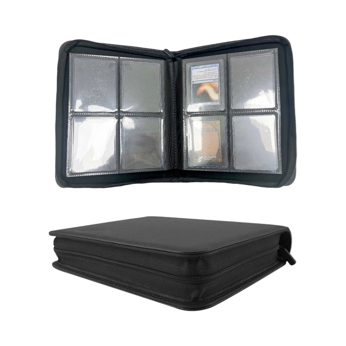 Toploader Binder in Black with 20 Pages for 160 Top Loaded Cards and a Scratch and Water Resistant Exterior