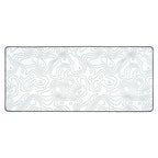 Topographic Desk Mat with Anti-Slip Rubber Base, Waterproof Surface and Smooth Mouse Control Cloth, 400 x 900 mm — White