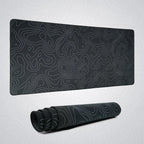 Topographic Desk Mat with Anti-Slip Rubber Base, Waterproof Surface and Smooth Mouse Control Cloth, 400 x 900 mm