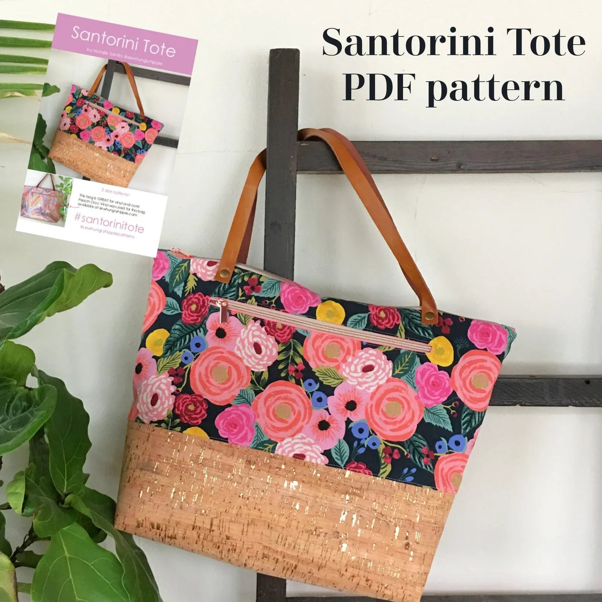 Tote Bag PDF Sewing Pattern in Three Sizes