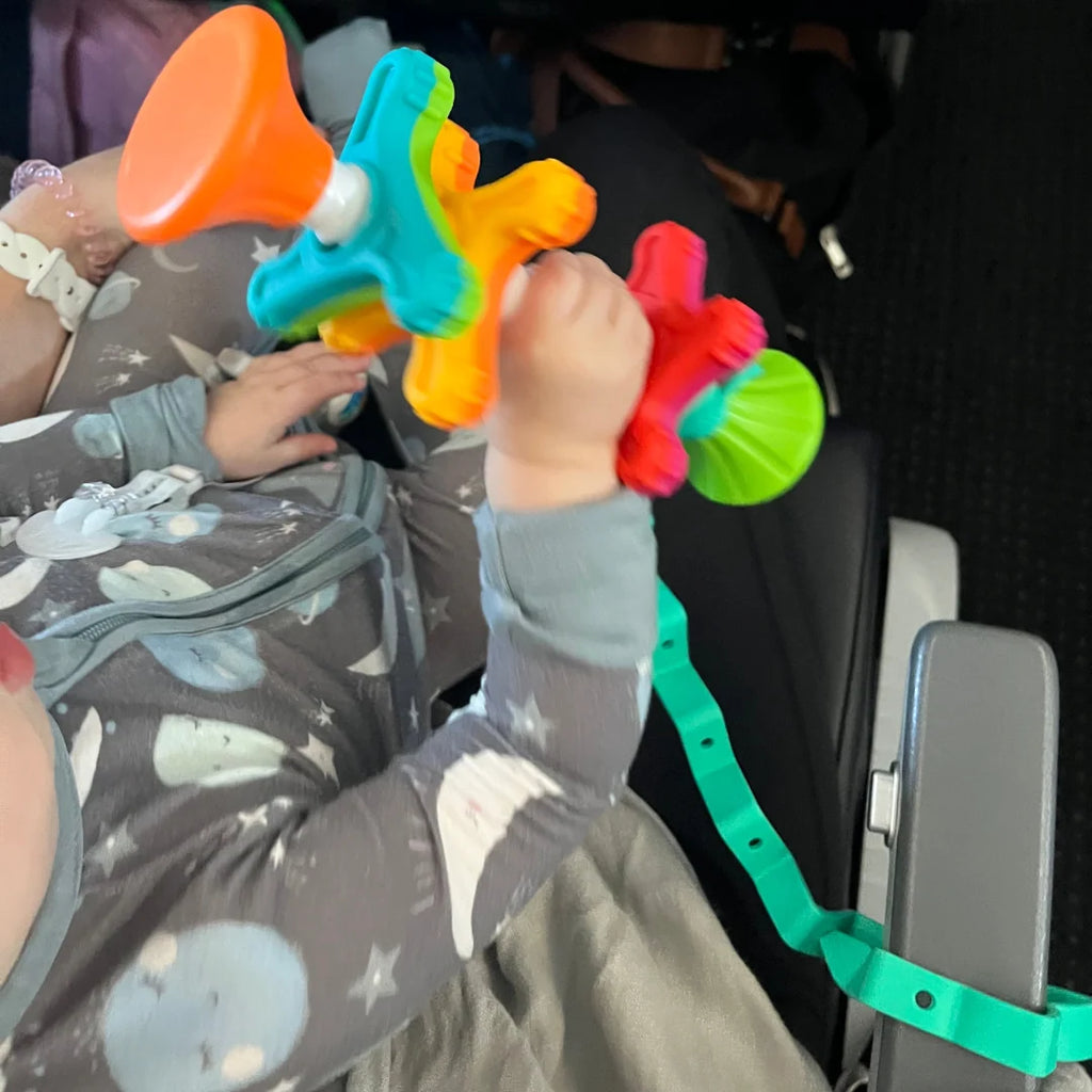 Toy Bungee Tether to Keep Baby Toys Within Reach on Strollers and
