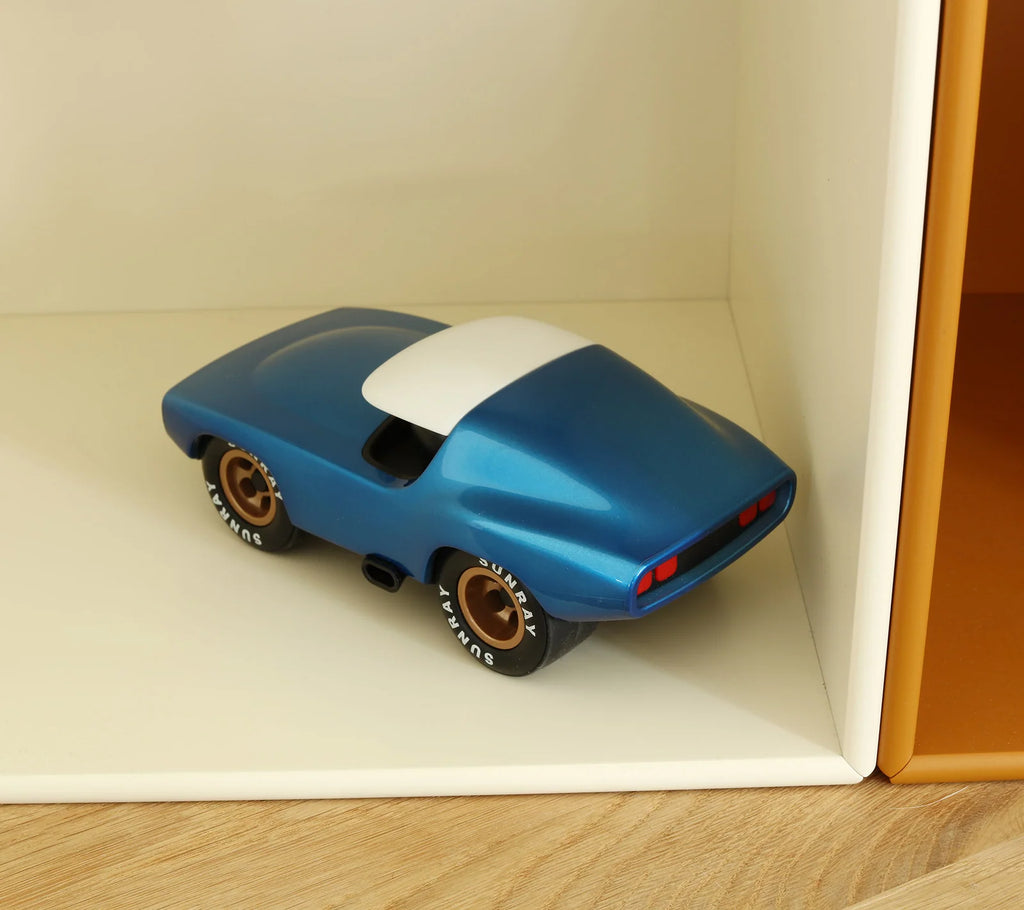 Toy Car with Minimalist Muscle-Car Styling, Lowered Profile and Broad Tires for Imaginative Play or Display
