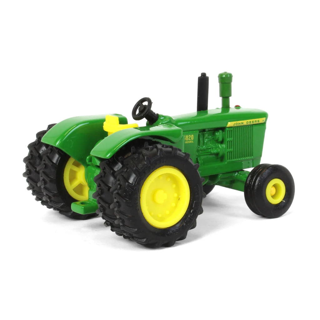 Toy Tractor Replica in 1/64 Scale with Rear Duals and Poseable Front Wheels for Farm Play and Collecting