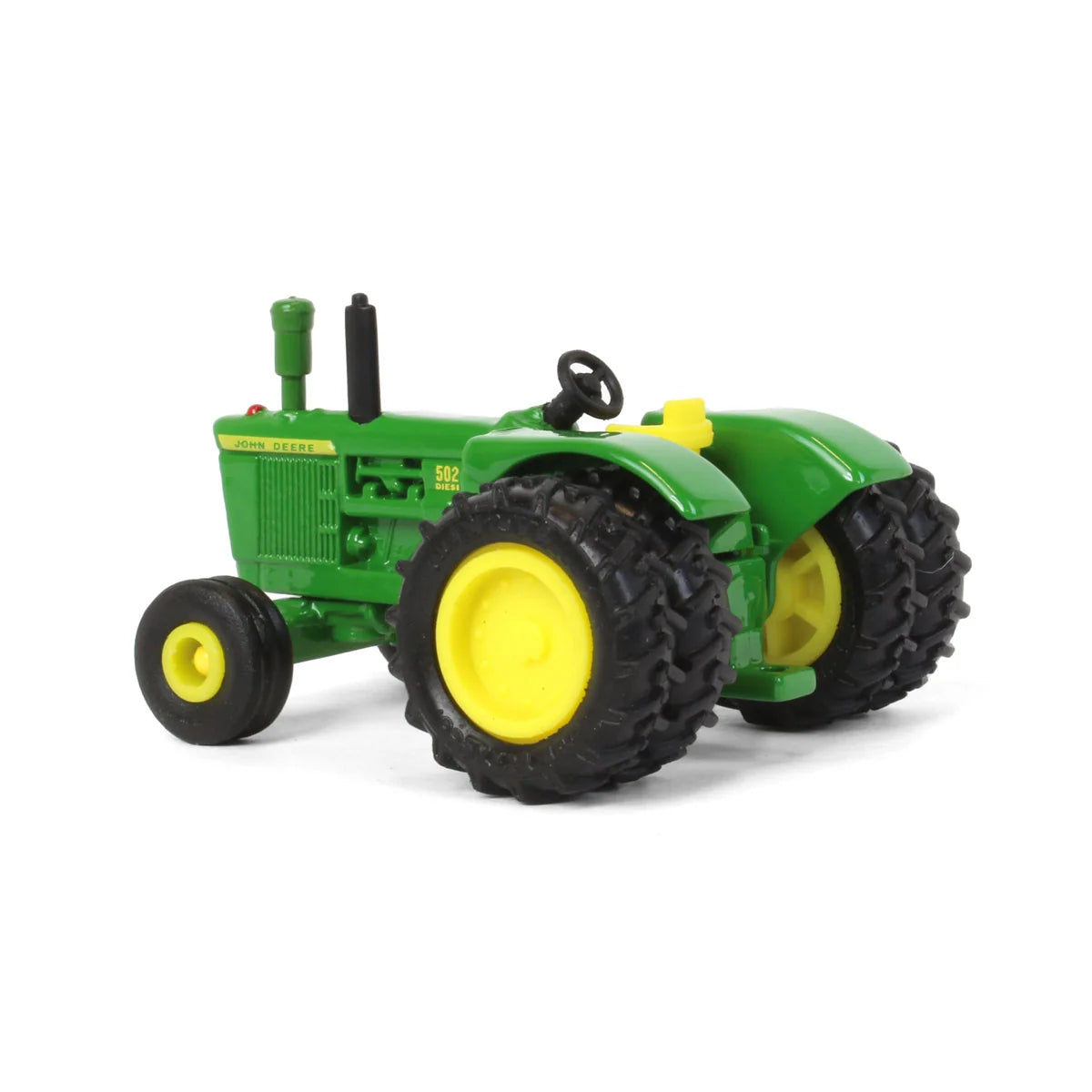 Toy Tractor Replica in 1/64 Scale with Rear Duals and Poseable Front Wheels for Farm Play and Collecting