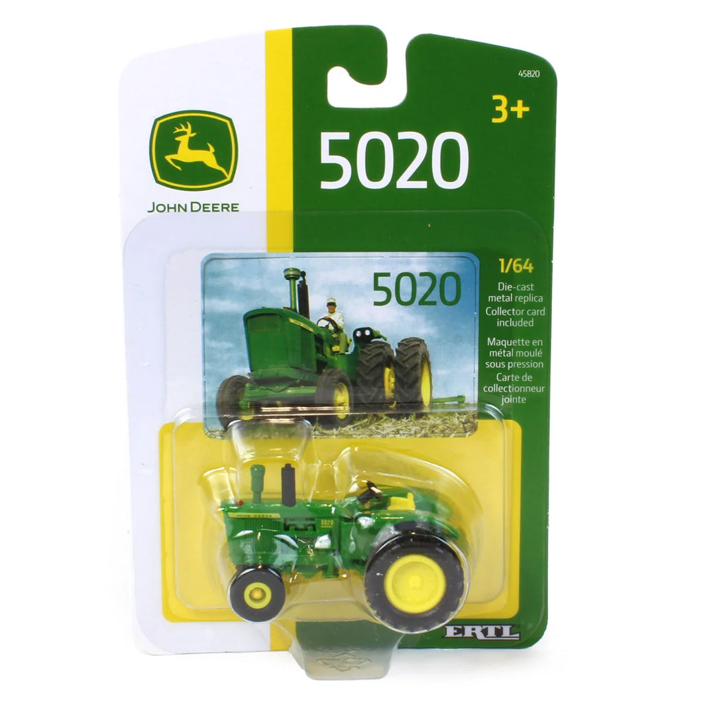 Toy Tractor Replica in 1/64 Scale with Rear Duals and Poseable Front Wheels for Farm Play and Collecting