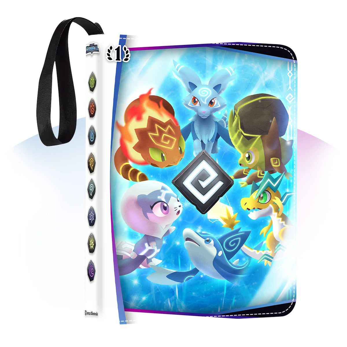 Trading Card Binder with 26 Side-Loading Pages and Zippered Closure, Frostfall First Edition Vinyl Design