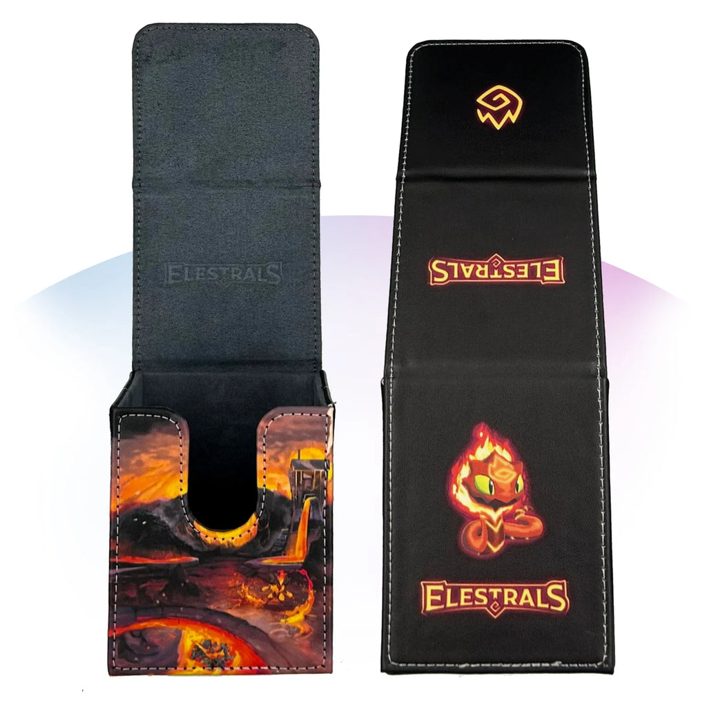 Trading Card Deck Box with Magnetic Flap and Soft Microfiber Suede Interior for 80 Double-Sleeved Cards