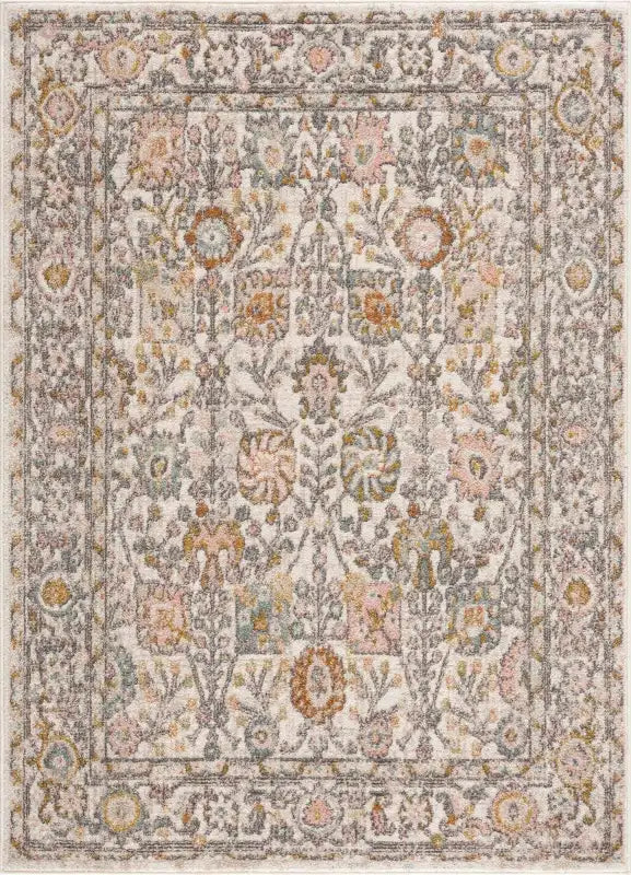 Traditional Area Rug in a Multicolor Palette, Machine Woven