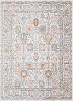 Traditional Area Rug in a Multicolor Palette, Machine Woven