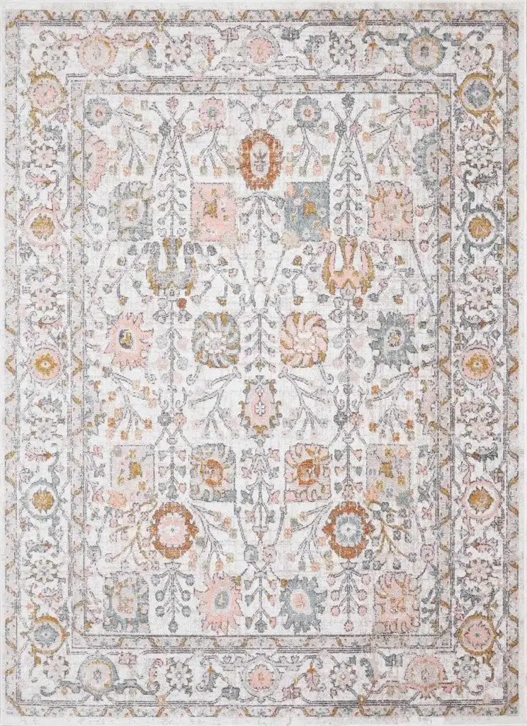 Traditional Area Rug in a Multicolor Palette, Machine Woven