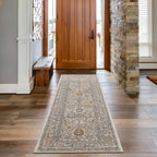 Traditional Area Rug in a Multicolor Palette, Machine Woven