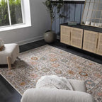 Traditional Area Rug in a Multicolor Palette, Machine Woven