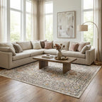 Traditional Area Rug in a Multicolor Palette, Machine Woven