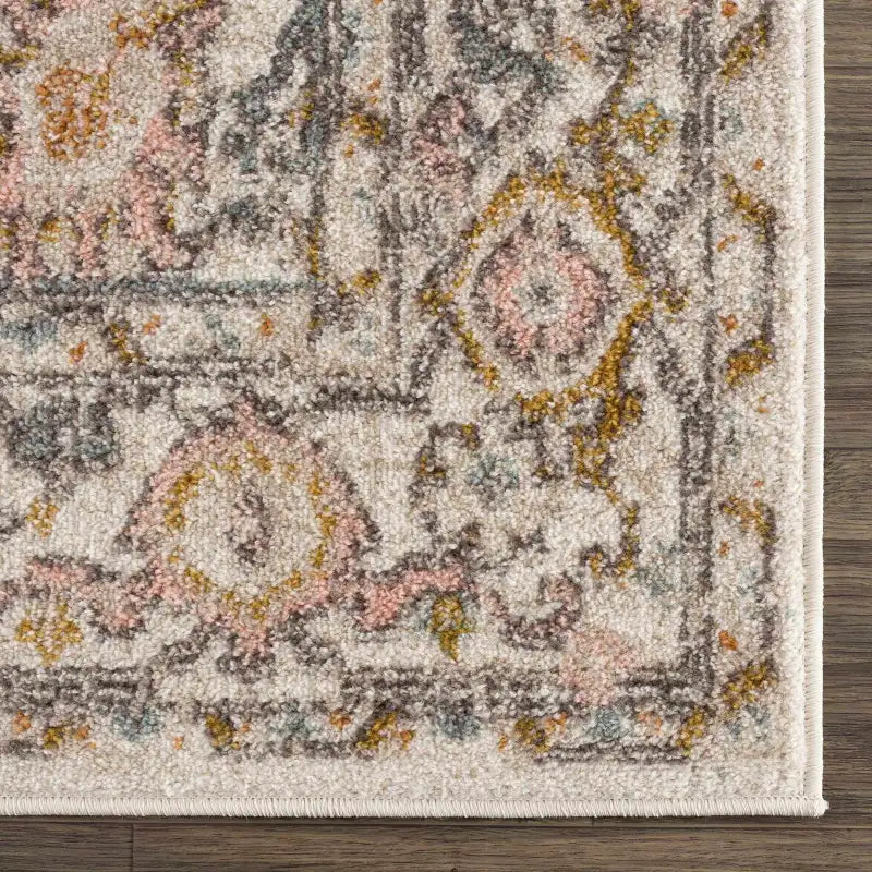 Traditional Area Rug in a Multicolor Palette, Machine Woven