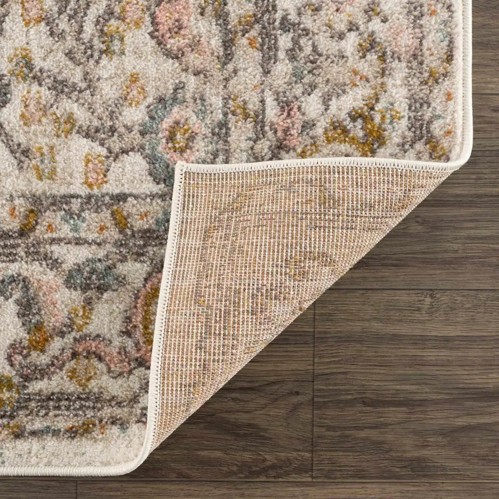 Traditional Area Rug in a Multicolor Palette, Machine Woven