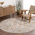 Traditional Area Rug in a Multicolor Palette, Machine Woven
