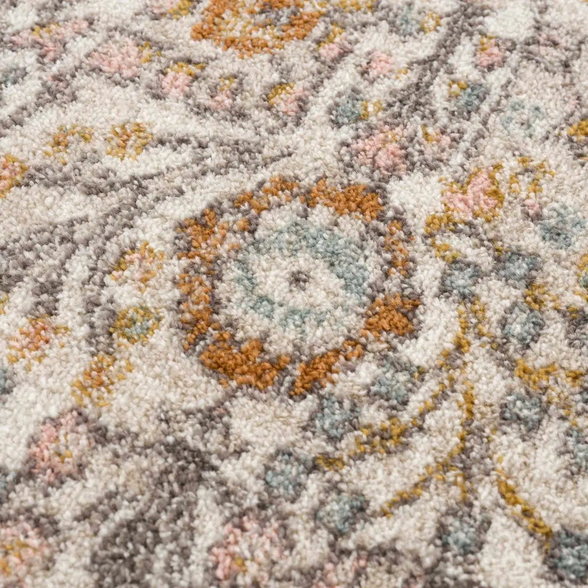 Traditional Area Rug in a Multicolor Palette, Machine Woven
