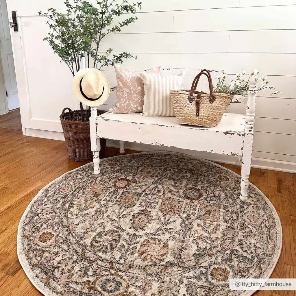 Traditional Area Rug in a Multicolor Palette, Machine Woven